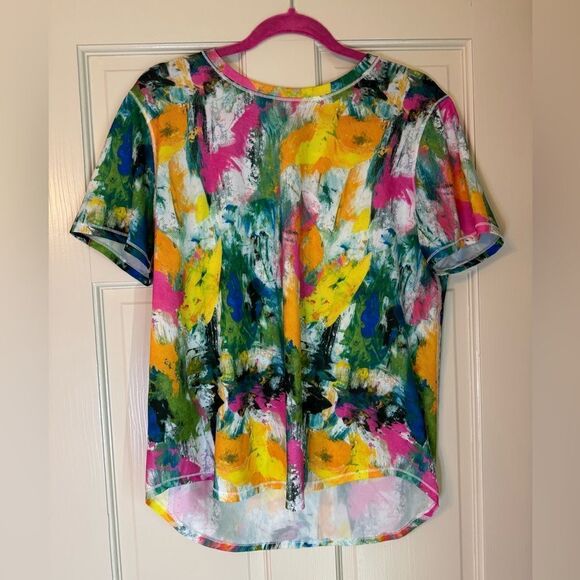 Women’s LuLuLemon Multi Colored High Neck Running Training Shirt No Limits Sz 10 - Picture 1 of 3